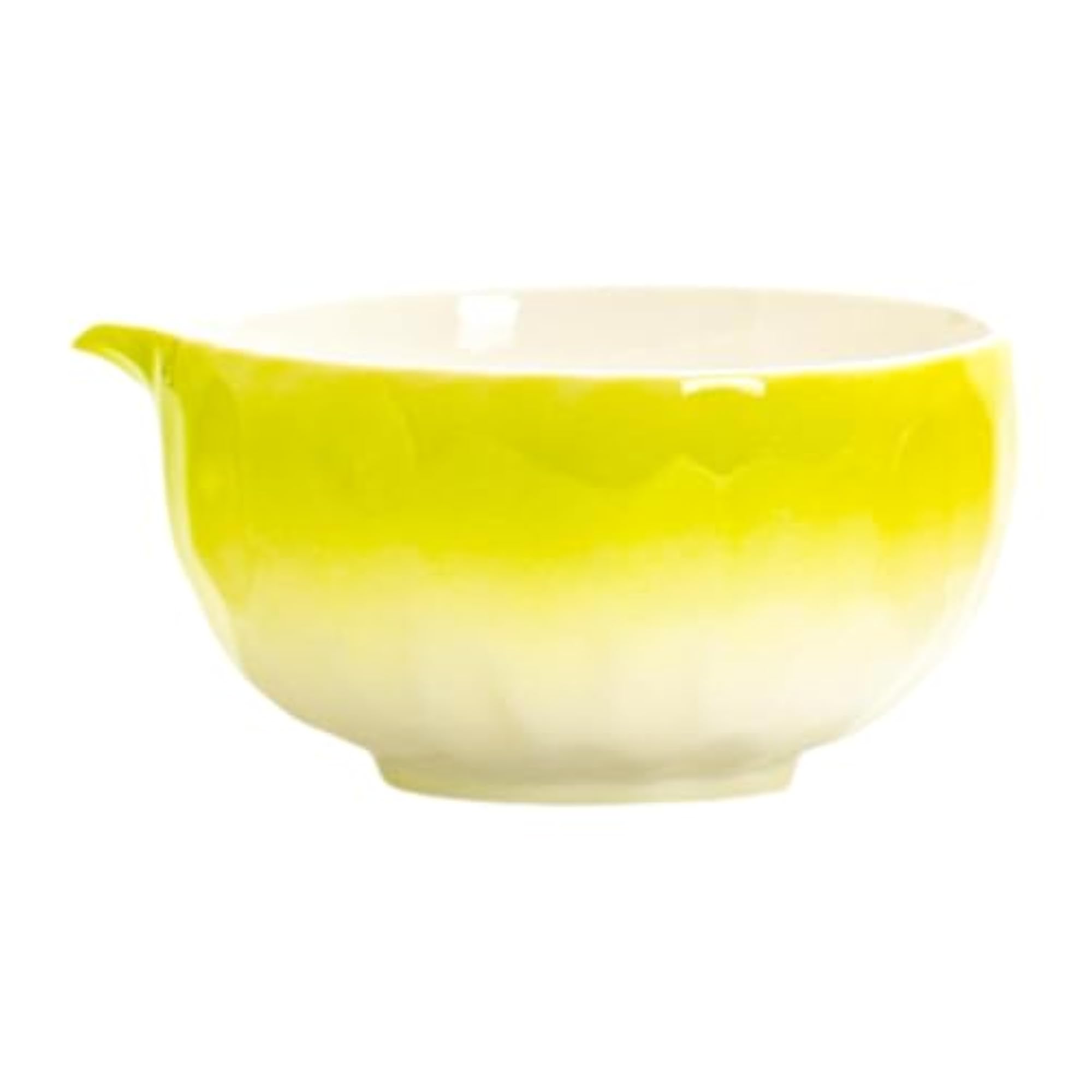 Handcrafted Matcha Bowl with Spout, Yellow Tea Bowl
